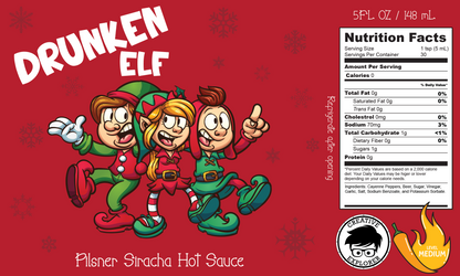 Drunken Elf Hot Sauce - Christmas Hot Sauce perfect gift and Stocking Stuffer