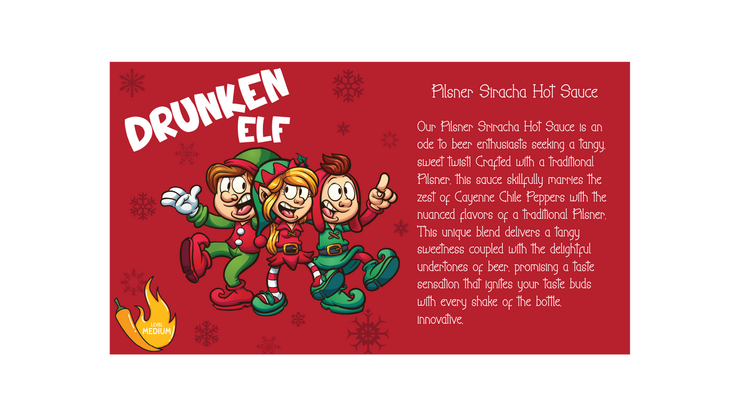 Drunken Elf Hot Sauce - Christmas Hot Sauce perfect gift and Stocking Stuffer