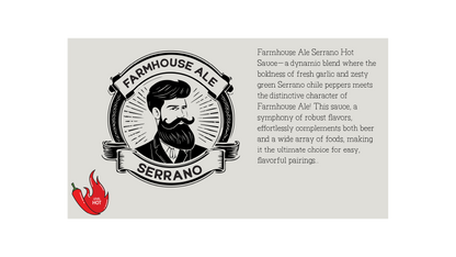 Farmhouse Ale Serrano Hot Sauce - Beer Hot Sauce perfect Gift or Stocking Stuffer for a Beer Enthusiast