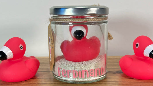 Pet Flamingo in a Jar - Tropical Flamingo Collectible - Fun Gift for Flamingo Lovers - Quirky Desk Buddy - Stocking Stuffer