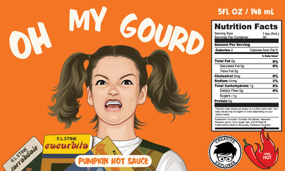 Oh My Gourd Pumpkin Hot Sauce, Perfect as a party favor or  Stocking Stuffer for the Holidays. Meme hot sauce.