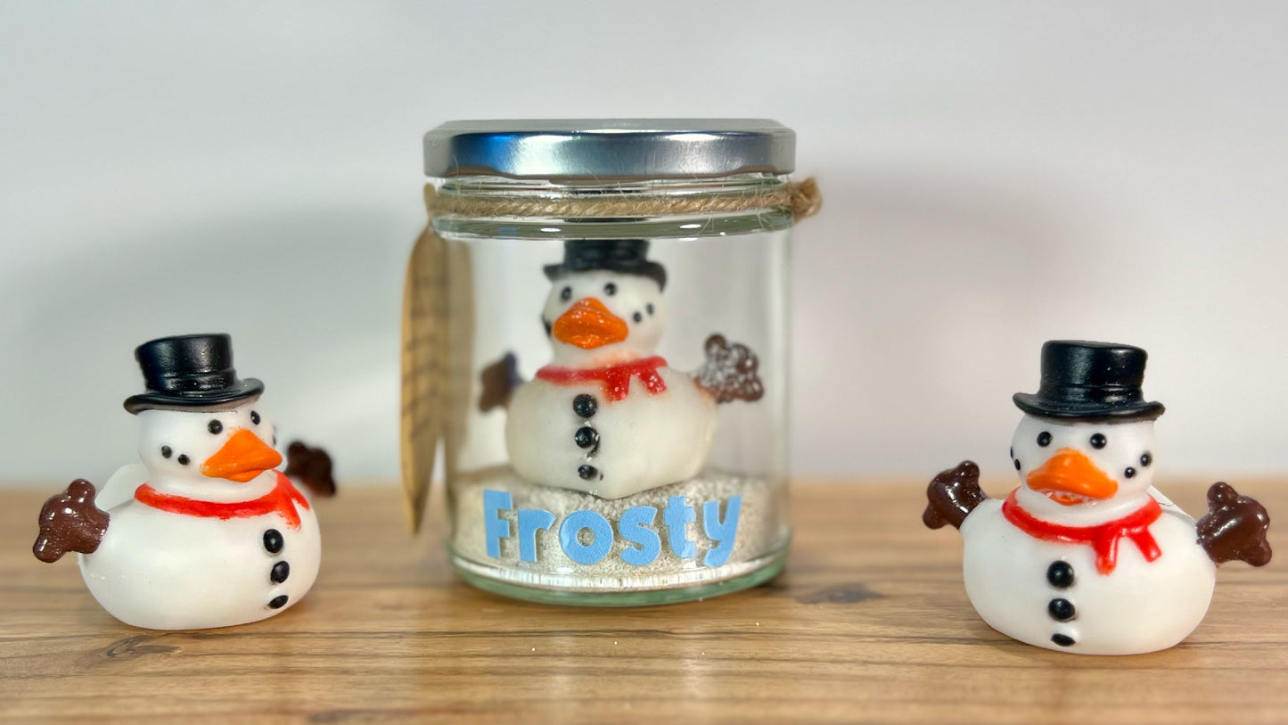 Pet Snowman in a Jar - Cute Winter Snowman Toy - Christmas Gift for Kids and Adults - Festive Stocking Stuffer - Holiday Collectible