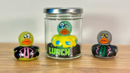 Pet Zombie Duck in a Jar - Spooky Rubber Duck Collectible - Quirky Halloween Gift - Fun Stocking Stuffer for All Ages